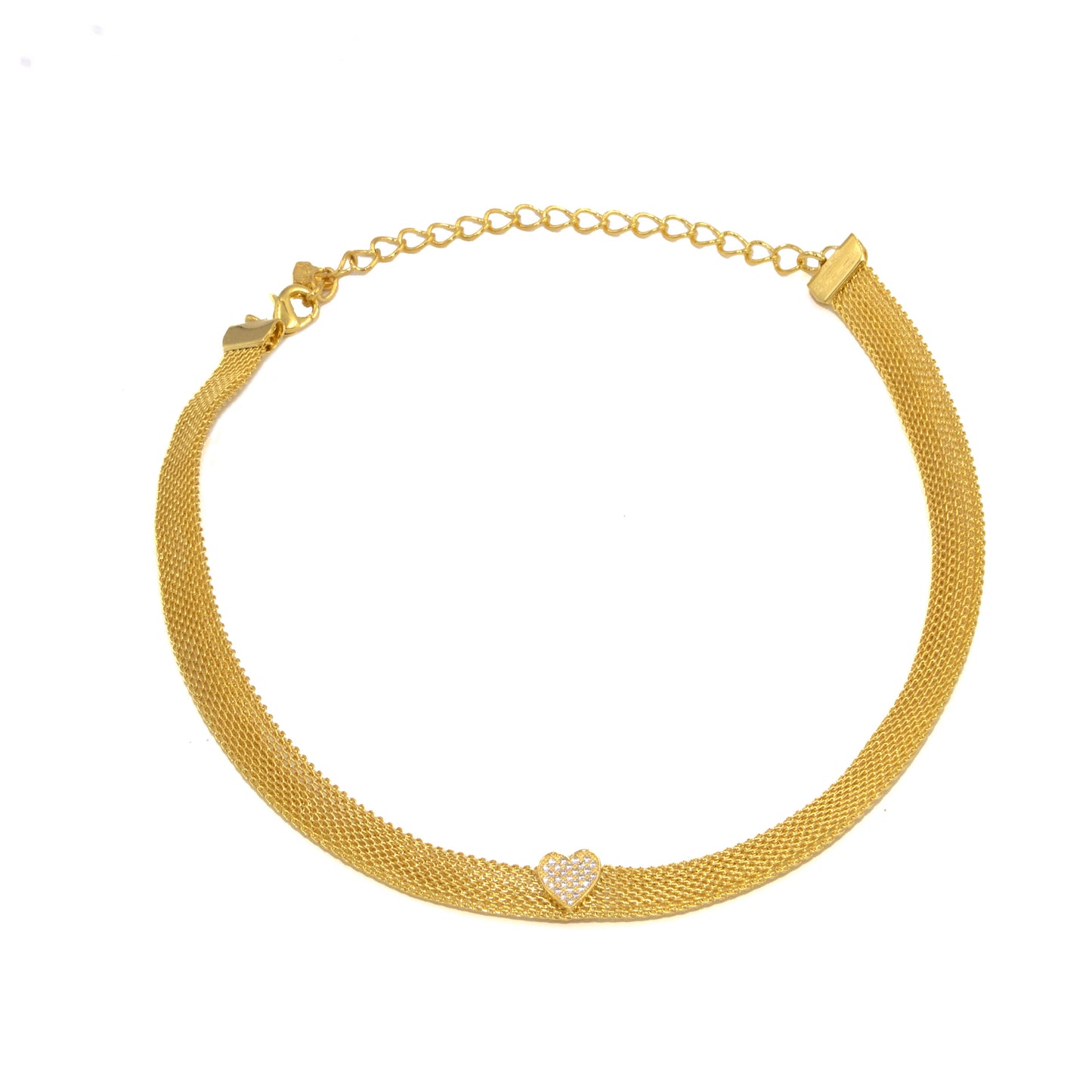 choker de baño de oro y zirconia 18k kilates glowa elegante