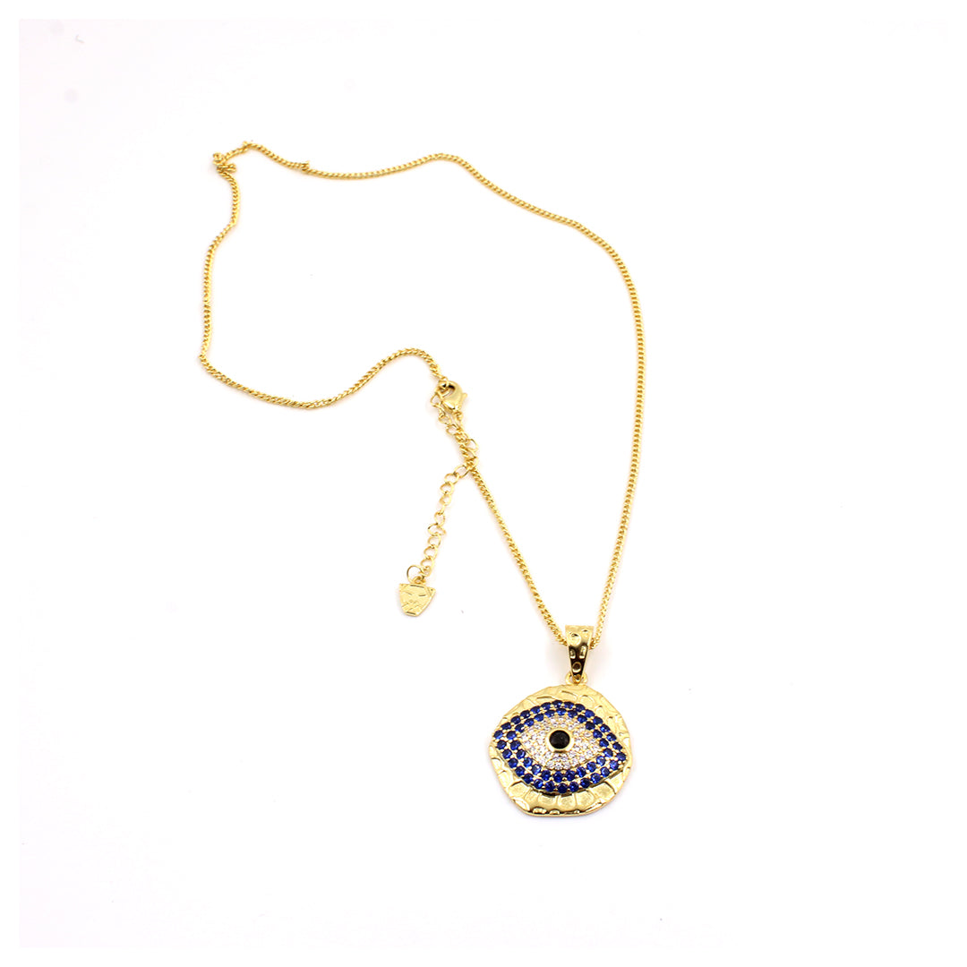 collar  joyería de ojo turco de baño de oro protección mujer