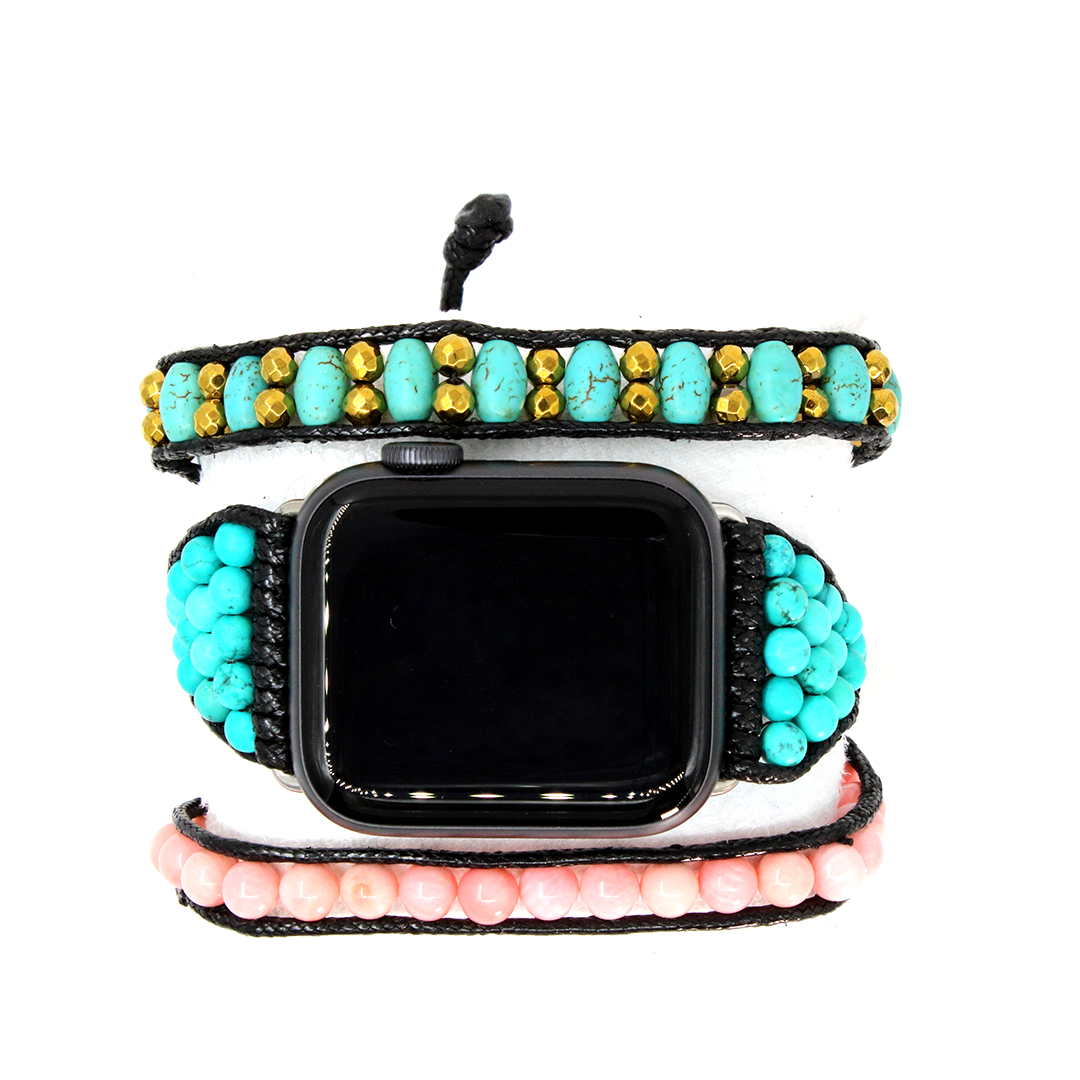 Correa reloj watch turquesa dorado rosa 38 40 41 mm - Glowa apple watch serie 7 8 ultra SE