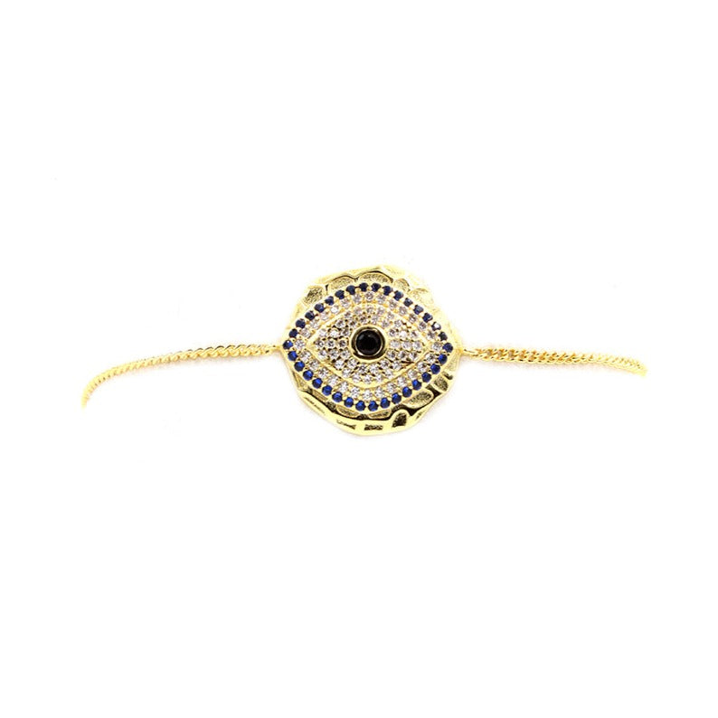 Pulsera ojo turco de baño de oro - Glowa ajustable protección amuleto baño de oro mujer unisex