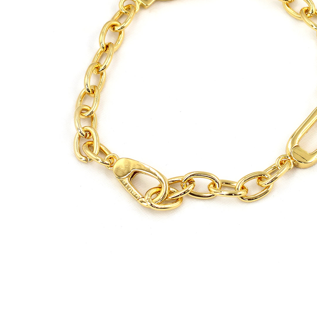 Pulsera esposas - Glowa baño de oro 18 kilates novia 