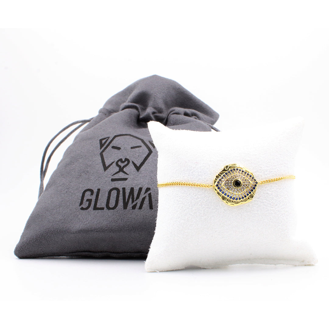 Pulsera ojo turco de baño de oro - Glowa ajustable protección amuleto baño de oro mujer unisex