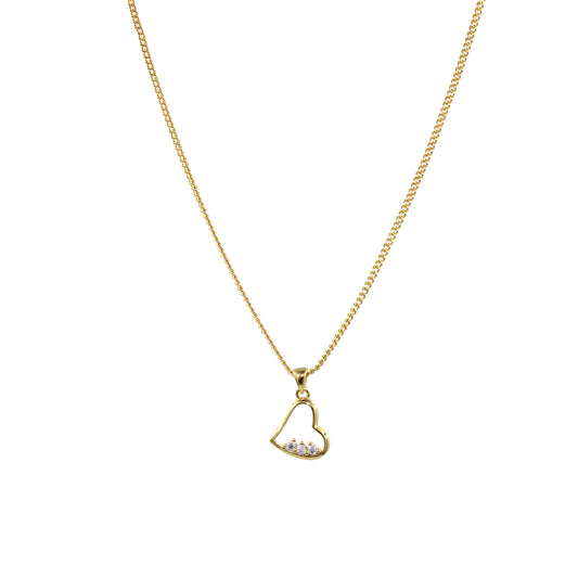 collar corazón de  baño de oro 18 kilates para mujer niña GLOWA  regalo día de las madres