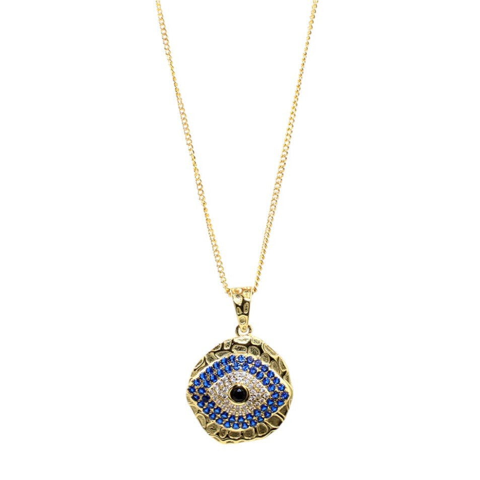 collar  joyería de ojo turco de baño de oro 18k kilatesa protección mujer
