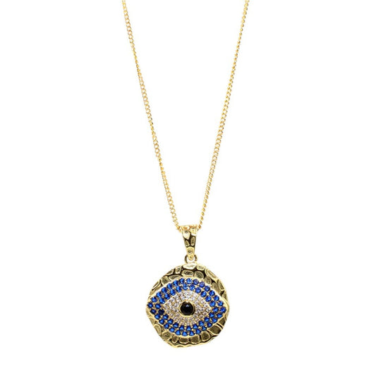 collar  joyería de ojo turco de baño de oro 18k kilatesa protección mujer