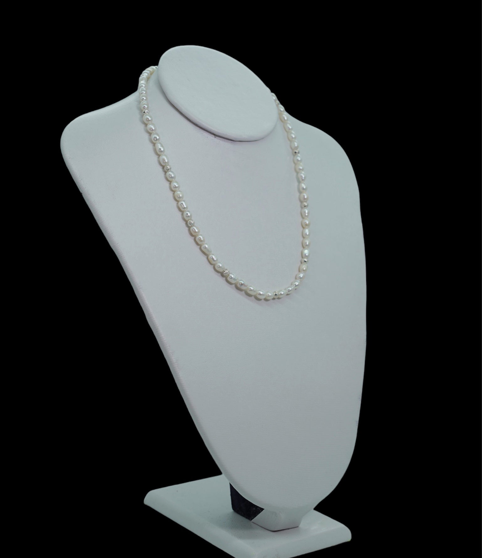 Collar de perla y plata diamantada - Glowa