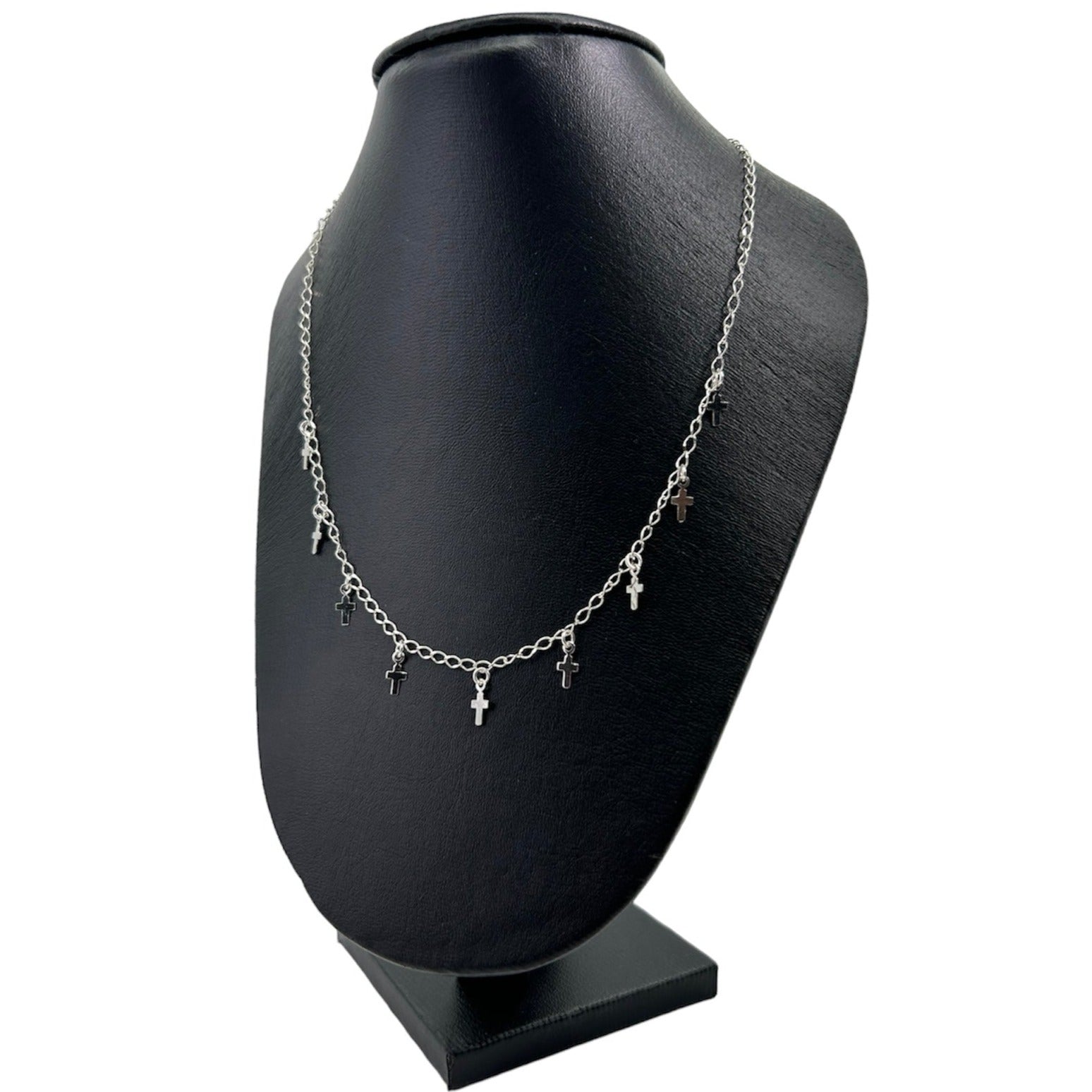 collar de cruz de plata glowa mujer