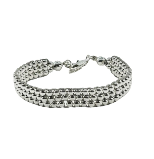 Pulsera tejido grueso de plata