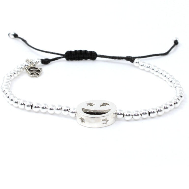 Pulsera Emoji fiesta  de plata .925 unisex- Glowa ajustable esterlina .925