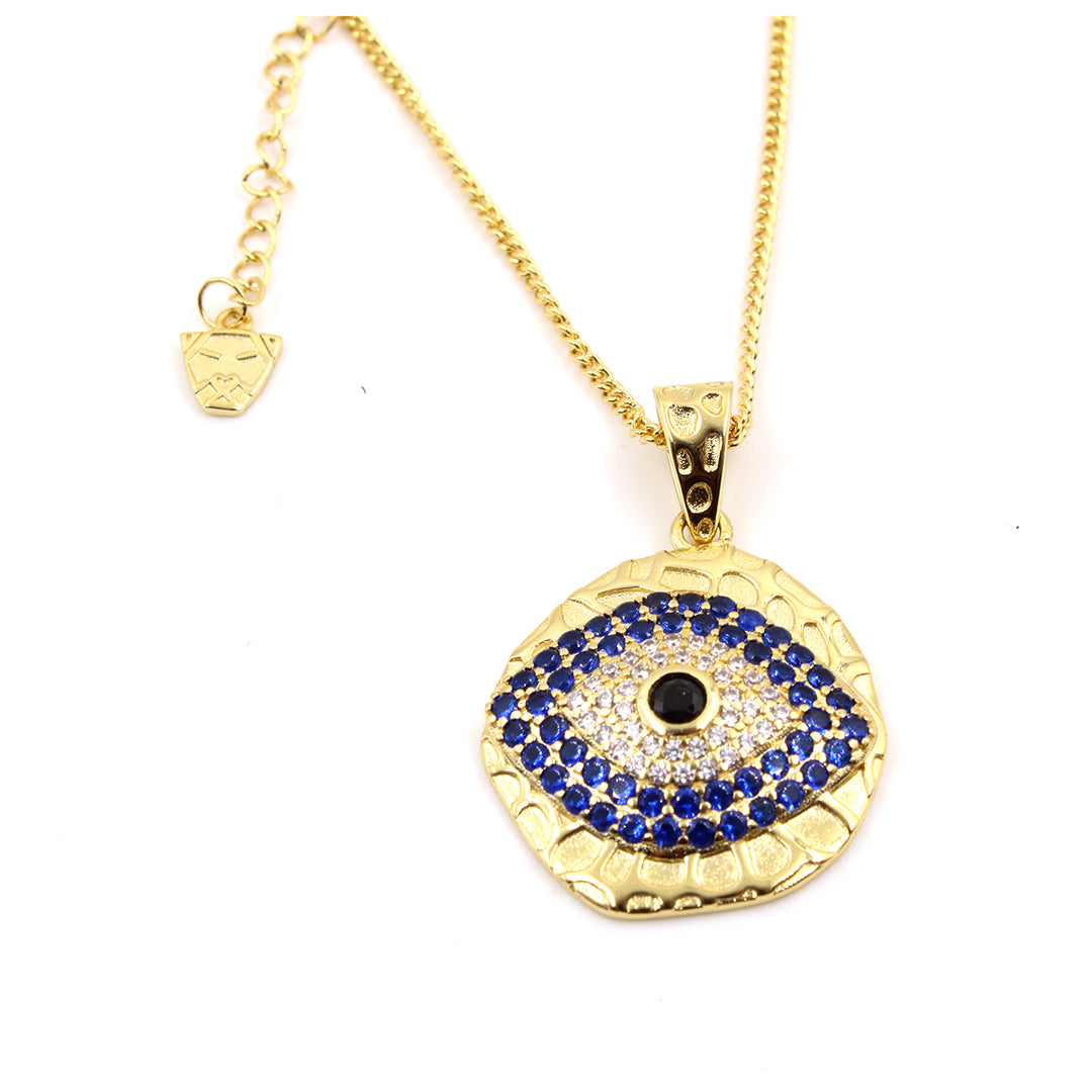 collar  joyería de ojo turco de baño de oro protección mujer