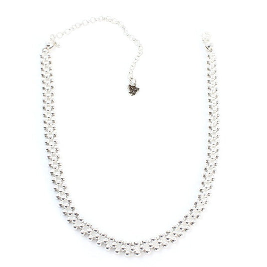 Choker tejido en plata 925 para mujer elegante casual ajustable  Glowa esterlina