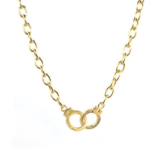 Collar esposas - Glowa baño de oro 18 kilates novia pareja novio 