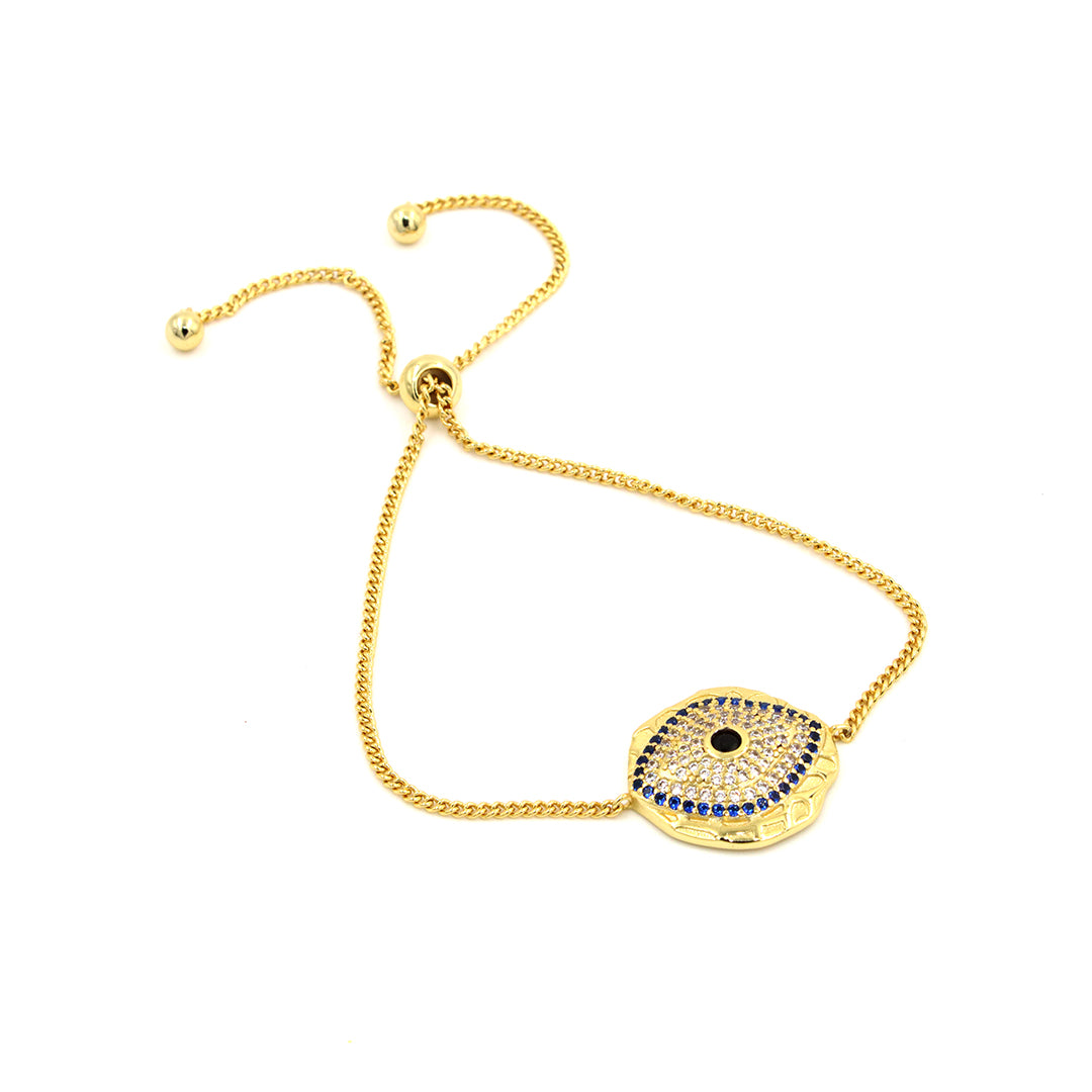 Pulsera ojo turco de baño de oro - Glowa ajustable protección amuleto baño de oro mujer unisex
