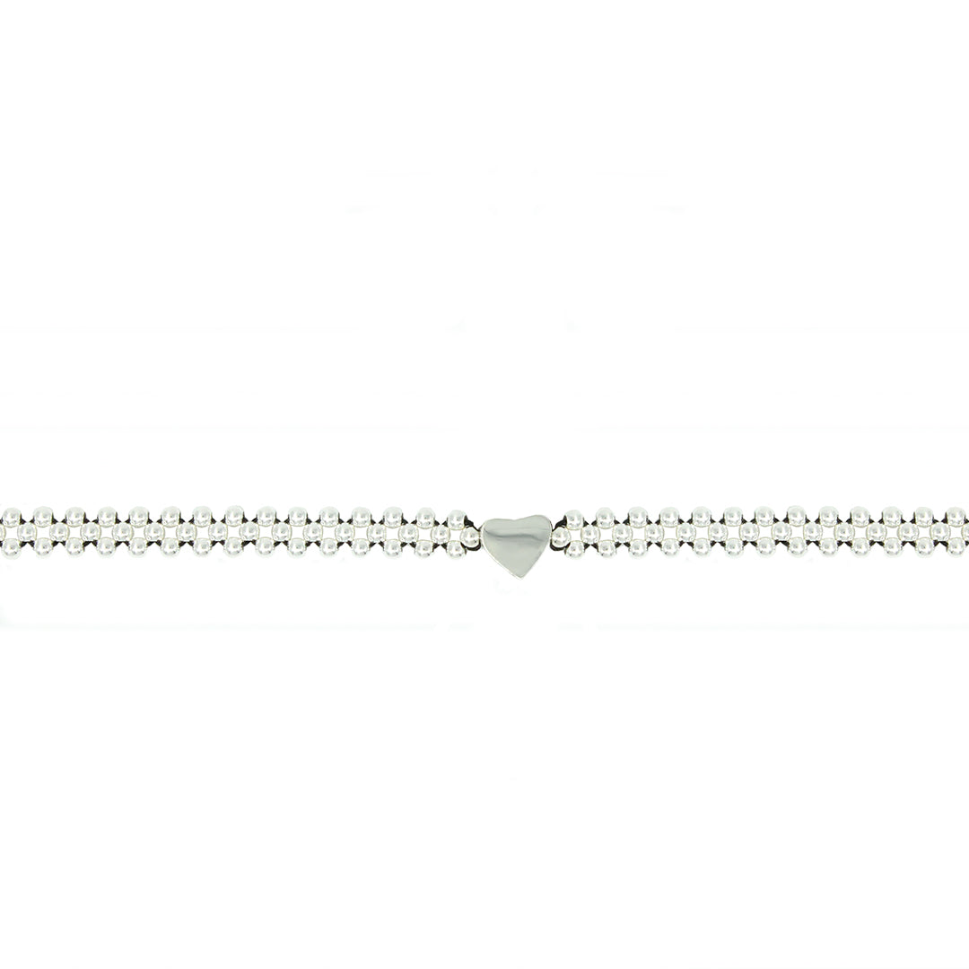 Choker Mini Corazón tejido en plata 925 para mujer elegante casual ajustable  Glowa esterlina