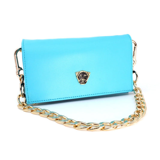 Bolsa mini azul de piel sintética - Glowa bandolera cruzada bag casual elegante de mano