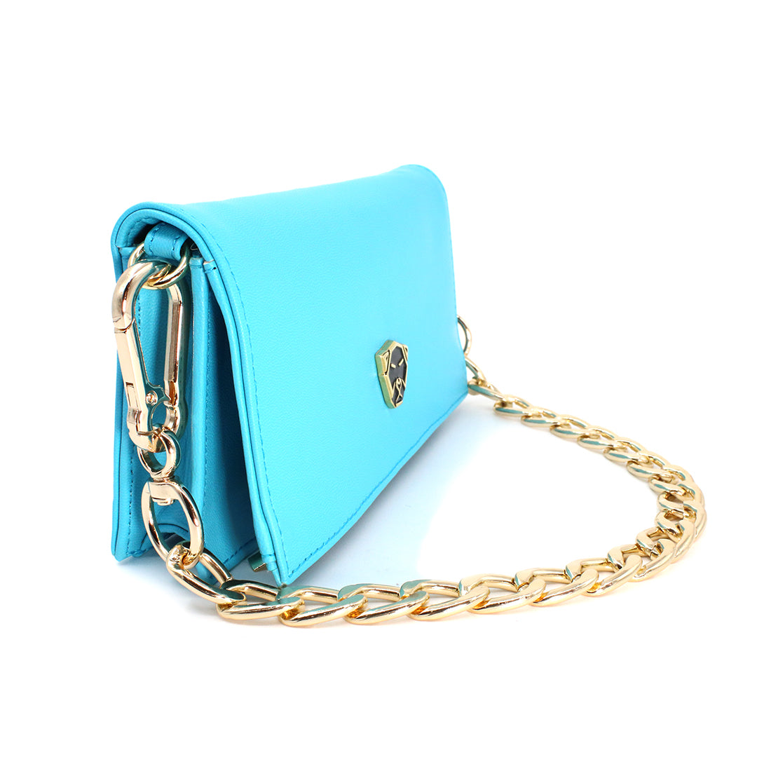 Bolsa mini azul de piel sintética - Glowa bandolera cruzada bag casual elegante de mano
