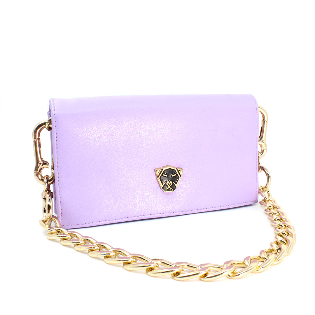 Bolsa mini morado lila de piel vegana de nopal - Glowa bandolera cruzada bag casual elegante de mano