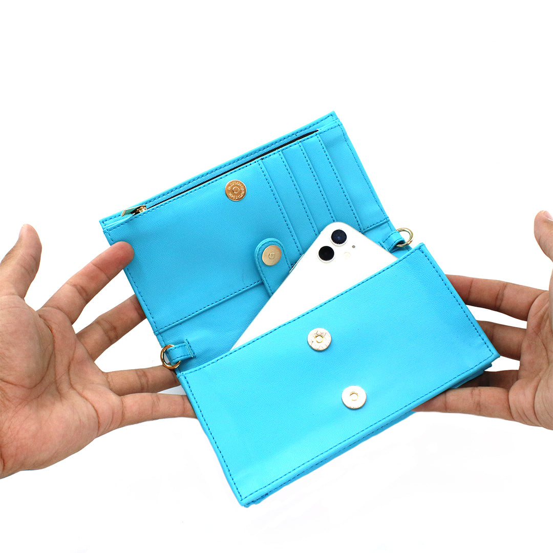 Bolsa mini azul de piel sintética - Glowa bandolera cruzada bag