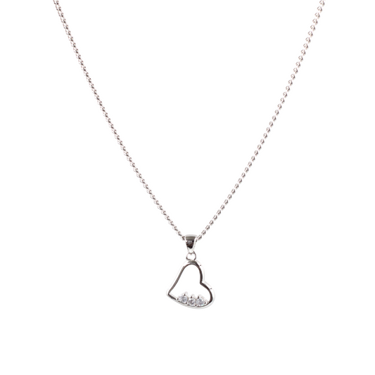 collar corazón de plata .925  esterlina para mujer niña GLOWA  