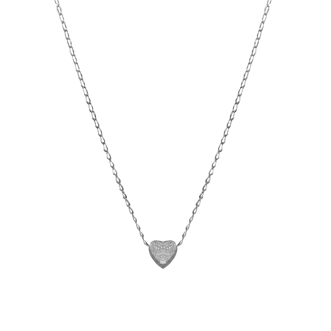 Collar Corazón Diamantado ajustable plata .925 esterlina - Glowa
