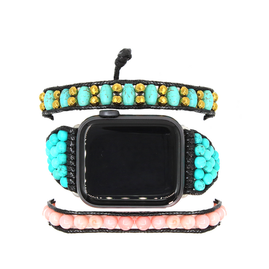 Correa reloj watch turquesa dorado rosa 38 40 41 mm - Glowa apple watch serie 7 8 ultra SE