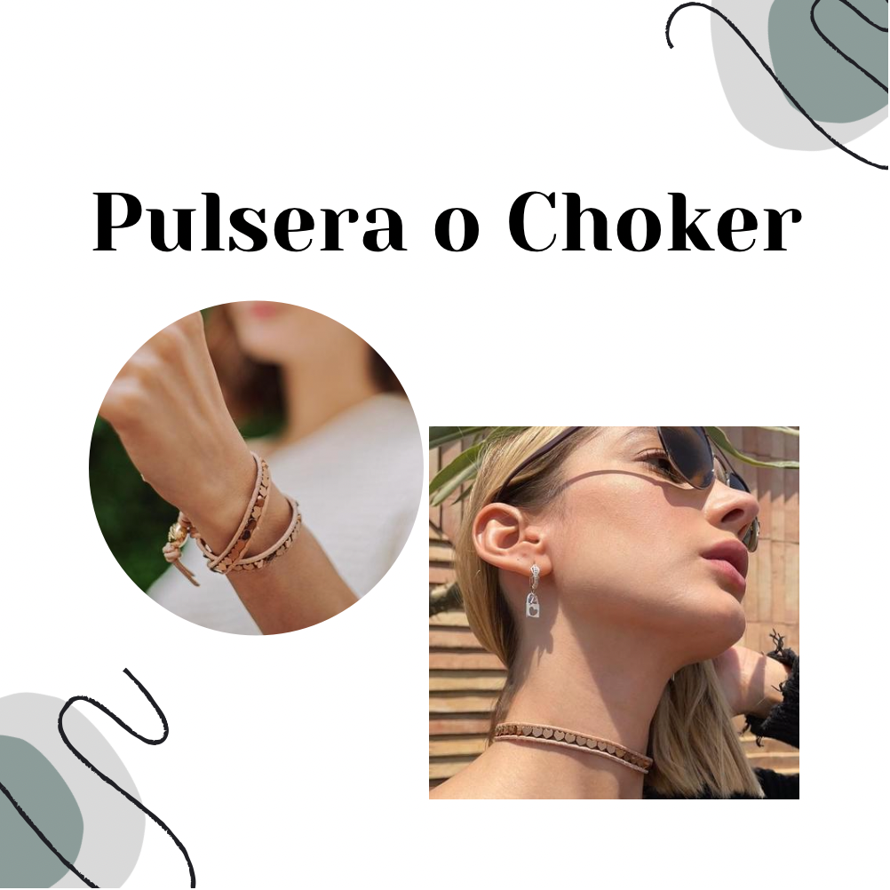 Choker - Pulsera tejido artesanal Cuore Corazón casual para mujer y baño de oro echapado collar ajustable - Glowa